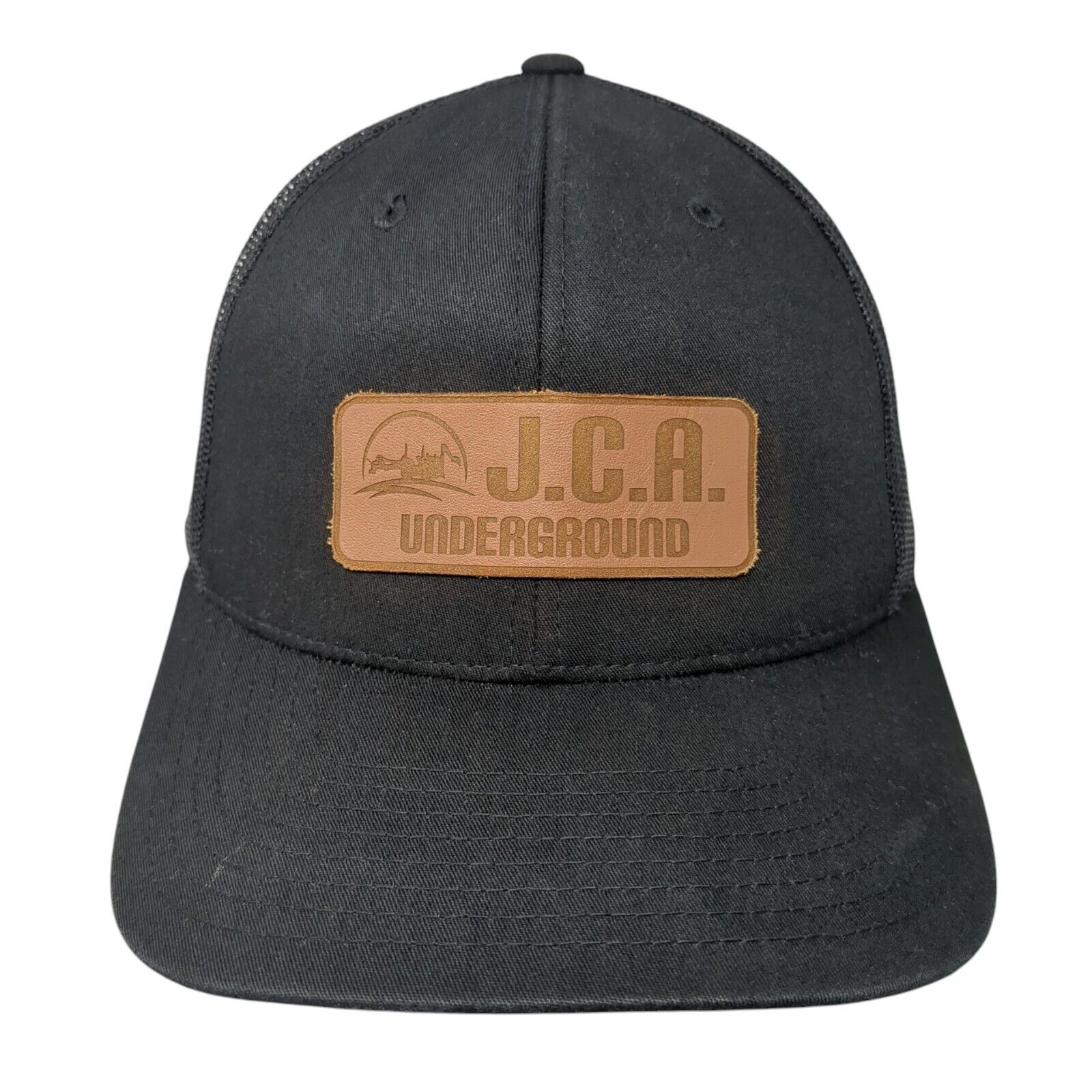 JCA Underground Snapback Trucker Hat Black Os Adjustable Mesh Back Yupoong
